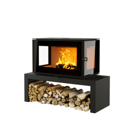 ПЕЧЬ-КАМИН КУБ 3С 800 на подиуме