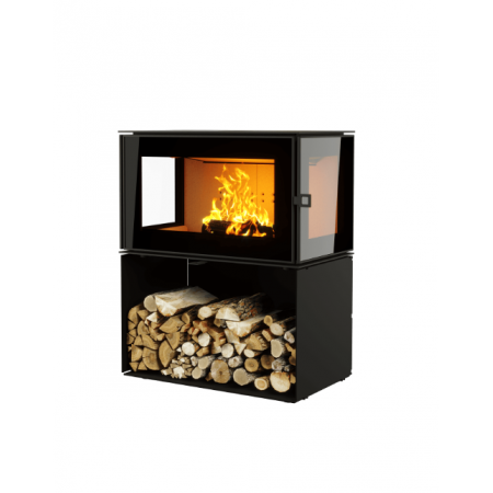 ПЕЧЬ-КАМИН КУБ 3С 800 на дровнике