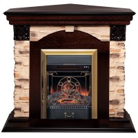 Dublin Corner Rock AO с очагом Majestic Lux Brass
