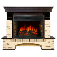 Каминокомплект Pierre Luxe - Сланец / Темный дуб с очагом Dioramic 25 LED FX