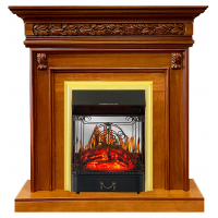 Каминокомплект Valletta - Орех с очагом Majestic FX M Brass