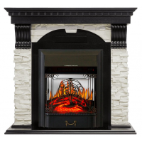 Каминокомплект Dublin - Венге / Сланец белый с очагом Majestic FX M Black
