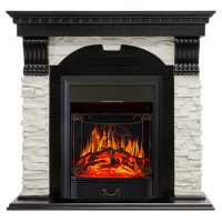 Каминокомплект Dublin - Венге / Сланец белый с очагом Majestic FX Black