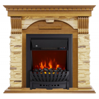 Каминокомплект Dublin - Дуб / Сланец с очагом Aspen Black