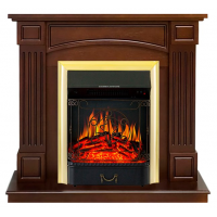 Каминокомплект Boston - Темный дуб с очагом Majestic FX Brass