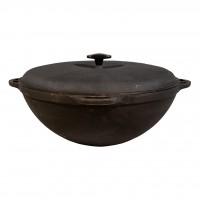 Кастрюля-казан чугунная 12 л с чугунной крышкой Кастрюля-казан чугунная 12 л с чугунной крышкой